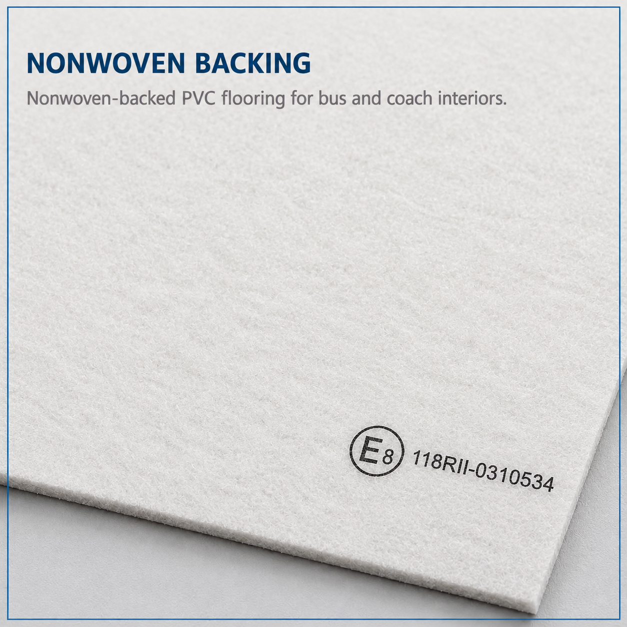 Nonwoven backing example; confirm the selected model with a physical sample
