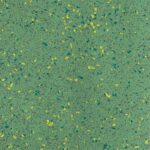 AU20-2513 anti-slip PVC flooring texture for bus and coach interiors, a green base with yellow, teal and dark chips