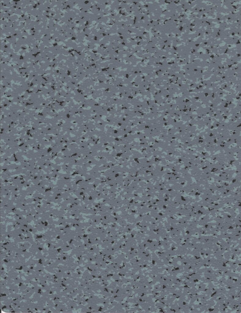 AU20-3651 printed PVC flooring texture for bus and coach interiors, a gray abstract pattern with pale aqua and charcoal flecks