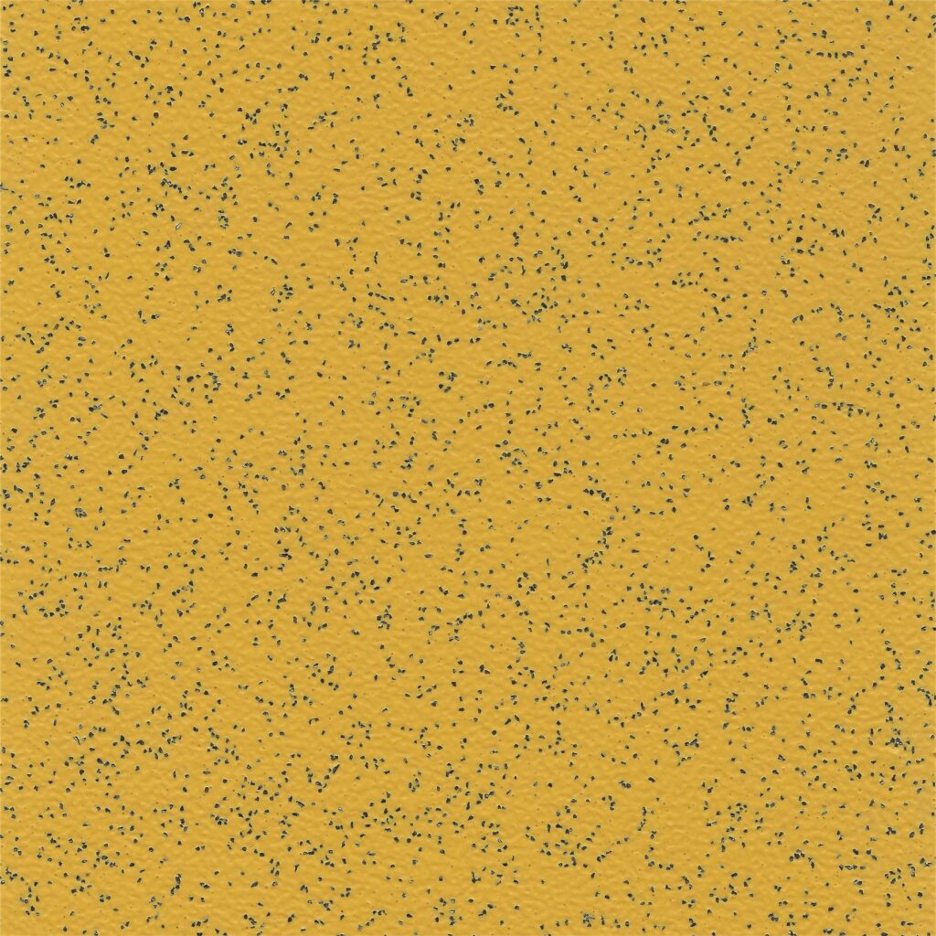 AU20-YELLOW-TW anti-slip PVC flooring texture for bus and coach interiors, a yellow textured base with fine dark chips